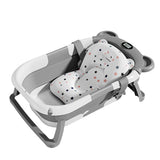 Baignoire bébé pliable avec thermomètre - tapis antidérapant coussin soutien baignoire voyage nouveau-né 0-15 mois