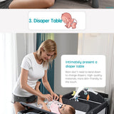Lit bébé multifonction 0-6 ans - berceuse table à langer berceau pliant installation libre