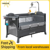 Lit bébé multifonction 0-6 ans - berceuse table à langer berceau pliant installation libre
