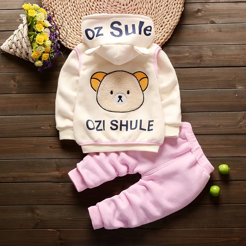 Ensemble sweat à capuche + pantalon bébé garçon/fille - tenue chaude automne-hiver nouveau-né