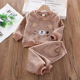 Ensemble sweat à capuche + pantalon bébé garçon/fille - tenue chaude automne-hiver nouveau-né