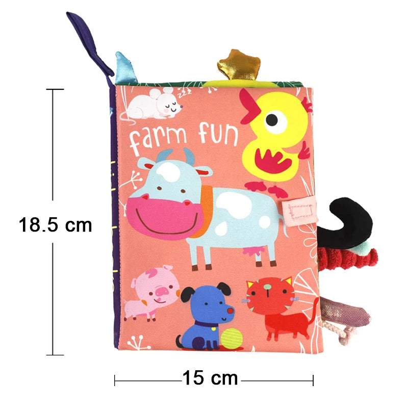 Livre tissu animaux queue bébé Mybooni — Jouet cognitif 0-12M