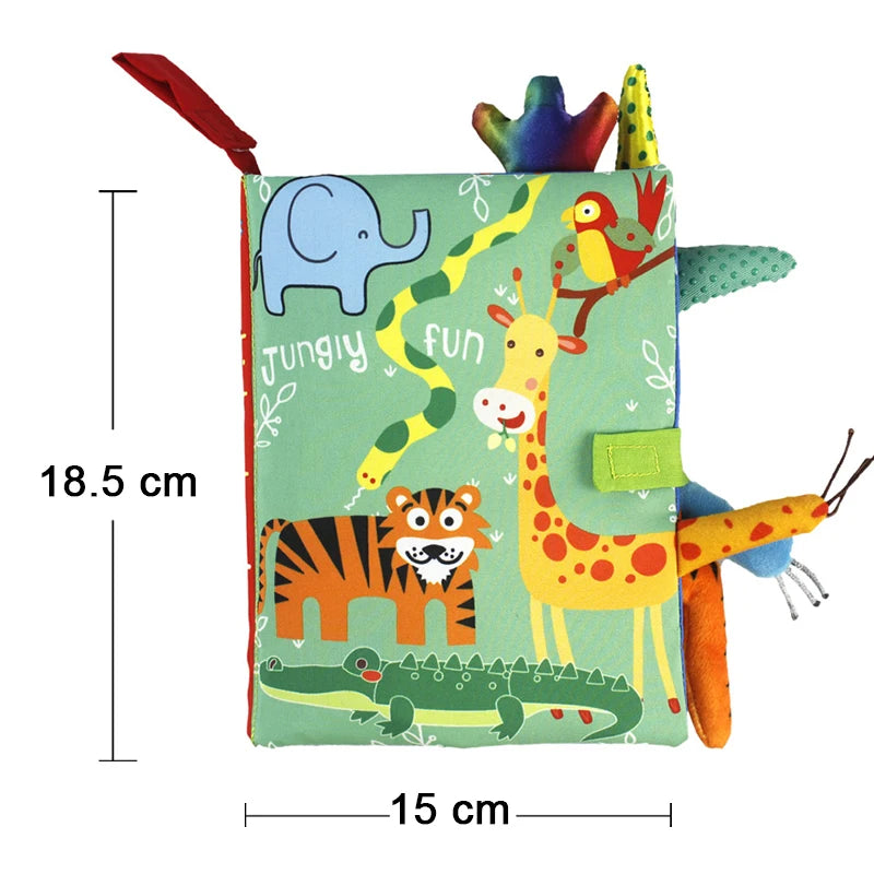 Livre tissu animaux queue bébé Mybooni — Jouet cognitif 0-12M