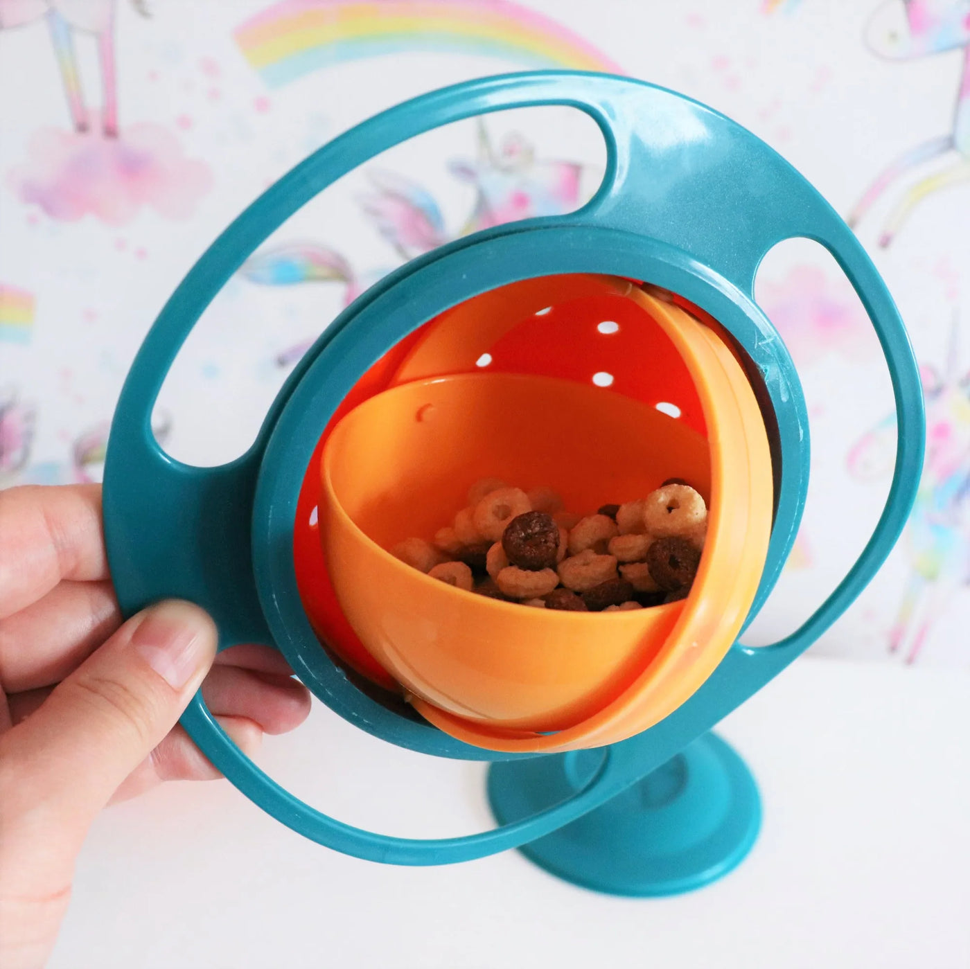 Bol gyroscopique bébé Mybooni — Bol rotatif 360° anti-déversement enfant