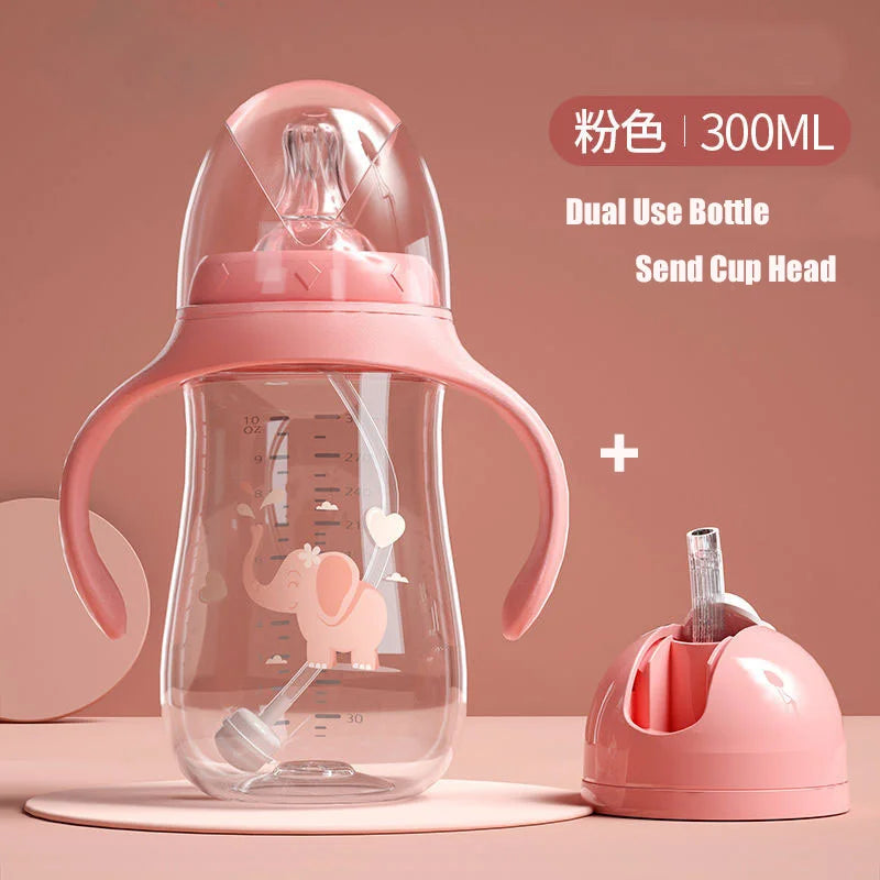 Biberon tasse col large sans BPA Mybooni — Double usage lait et eau