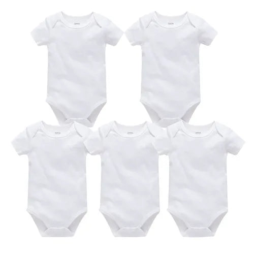 Pack 3 ou 5 bodies manches courtes Mybooni — Coton blanc 0-24 mois