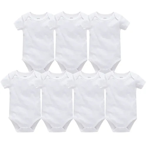Pack 3 ou 5 bodies manches courtes Mybooni — Coton blanc 0-24 mois