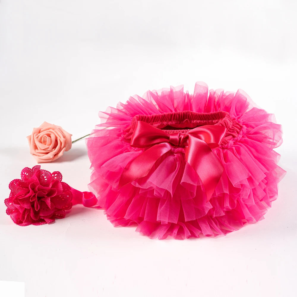 Ensemble tutu tulle bébé fille avec bandeau - culotte Rainbow 2 pièces