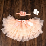 Tutu bloomer bébé fille Mybooni — Jupe arc-en-ciel avec bandeau 2 pièces