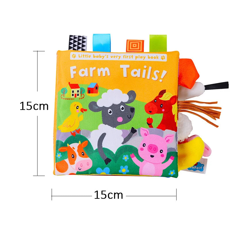 Livre tissu animaux queue bébé Mybooni — Jouet cognitif 0-12M