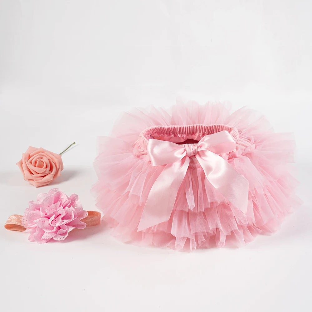 Tutu bloomer bébé fille Mybooni — Jupe arc-en-ciel avec bandeau 2 pièces