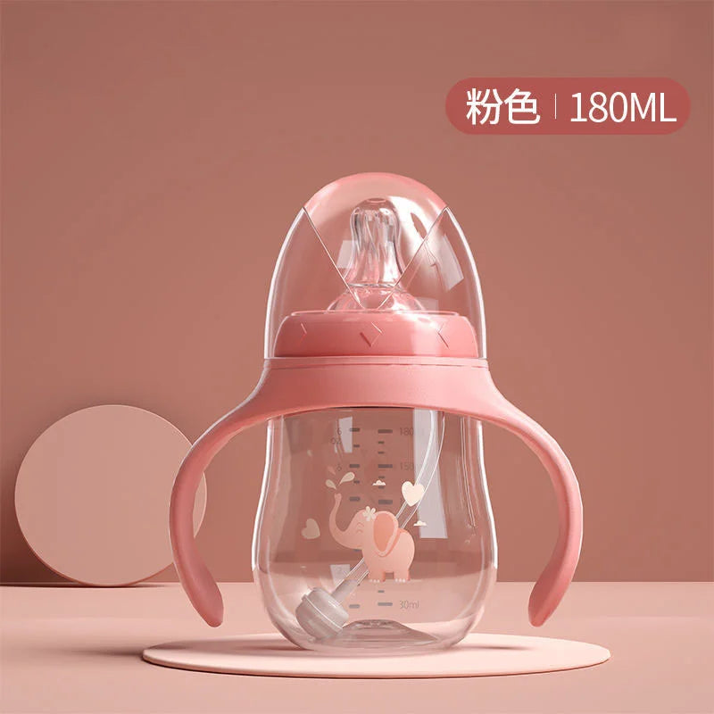 Biberon tasse bébé large calibre bille anti-gravité - double usage lait eau sans BPA