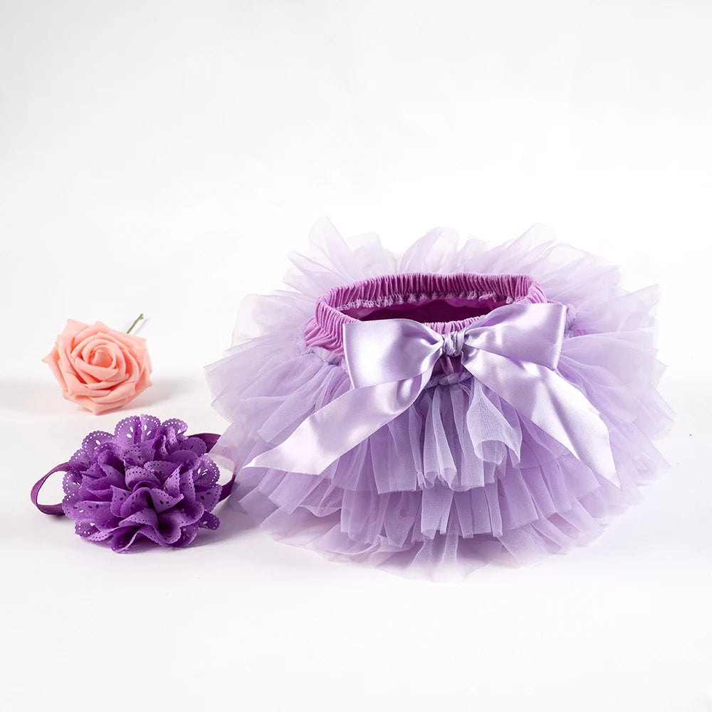 Tutu bloomer bébé fille Mybooni — Jupe arc-en-ciel avec bandeau 2 pièces