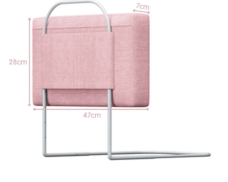 Barrière de lit bébé 47 cm coloris rose avec dimensions | Mybooni