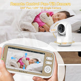 Babyphone 5 pouces PTZ WiFi Mybooni — Zoom 3x, Vision nocturne, Audio bidirectionnel