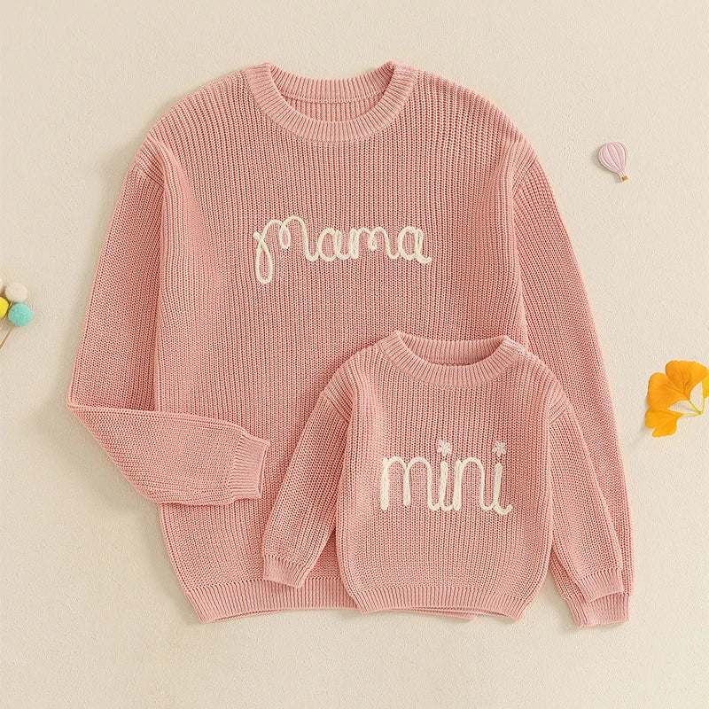 Family Matching Sweaters Mommy and Me Letter Em — vue complémentaire 4