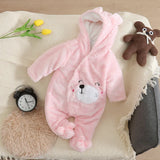 Combinaison bébé automne-hiver peluche chaud - grenouillère cartoon chien/lapin 0-2 ans