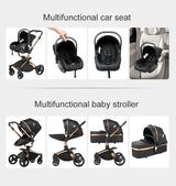 Poussette de luxe 3-en-1 Bouni — Avec siège auto pour nouveau-né