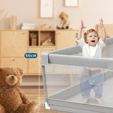 Parc bébé IMBABY gris Mybooni — Aire de jeu avec anneau de traction et balle