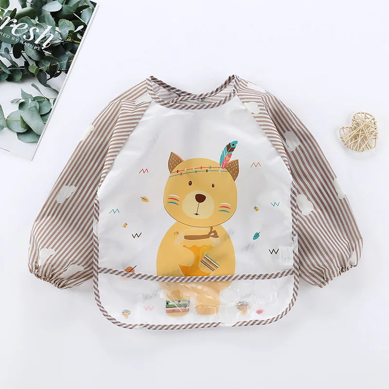 Bavoir imperméable manches longues Mybooni — Tablier repas protection vêtements