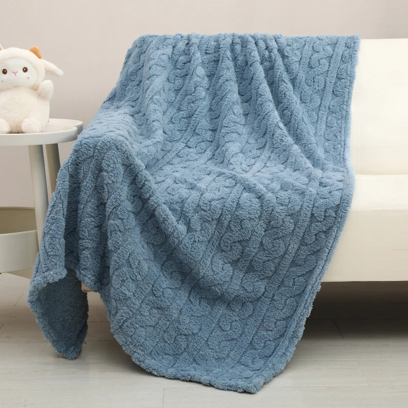 Couverture polaire rayée ultra-douce toutes saisons pour bébé et enfant