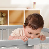 Parc bébé IMBABY gris clair - enclos bébé aire de jeux barrière sécurité enfant ball box