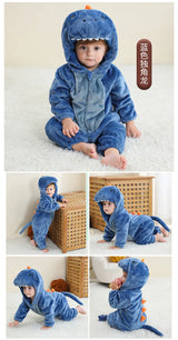 Combinaison pyjama bébé flanelle cartoon - grenouillère licorne/lapin/dinosaure animal