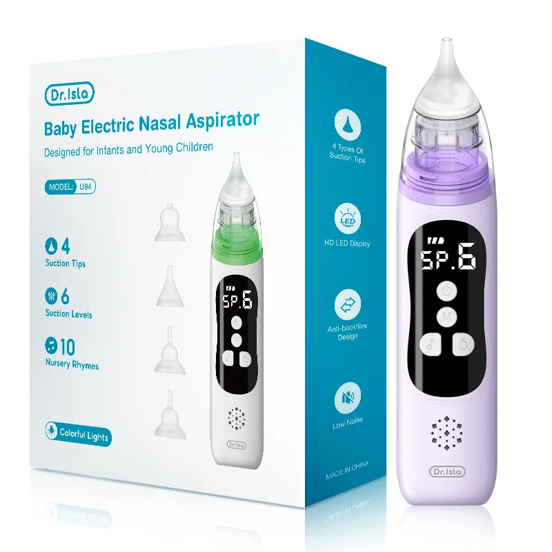 Aspirateur nasal électrique 6 modes Mybooni — Musique apaisante silicone alimentaire