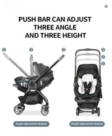 Poussette rose 4-en-1 avec nacelle siège auto de luxe pliable livraison EU