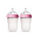 Lot 2 biberons bébé sans BPA silicone vert/rose - biberon enfant 5 oz et 8 oz