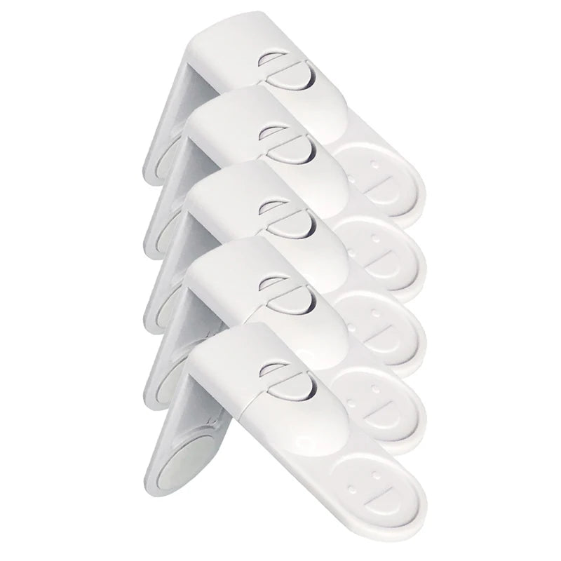 Verrou tiroir bébé sécurité anti-coincement - serrure placard plastique blanc protection enfant