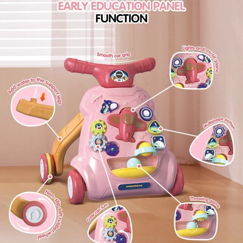 Trotteur bébé musical avec lumières pour 0-12 mois