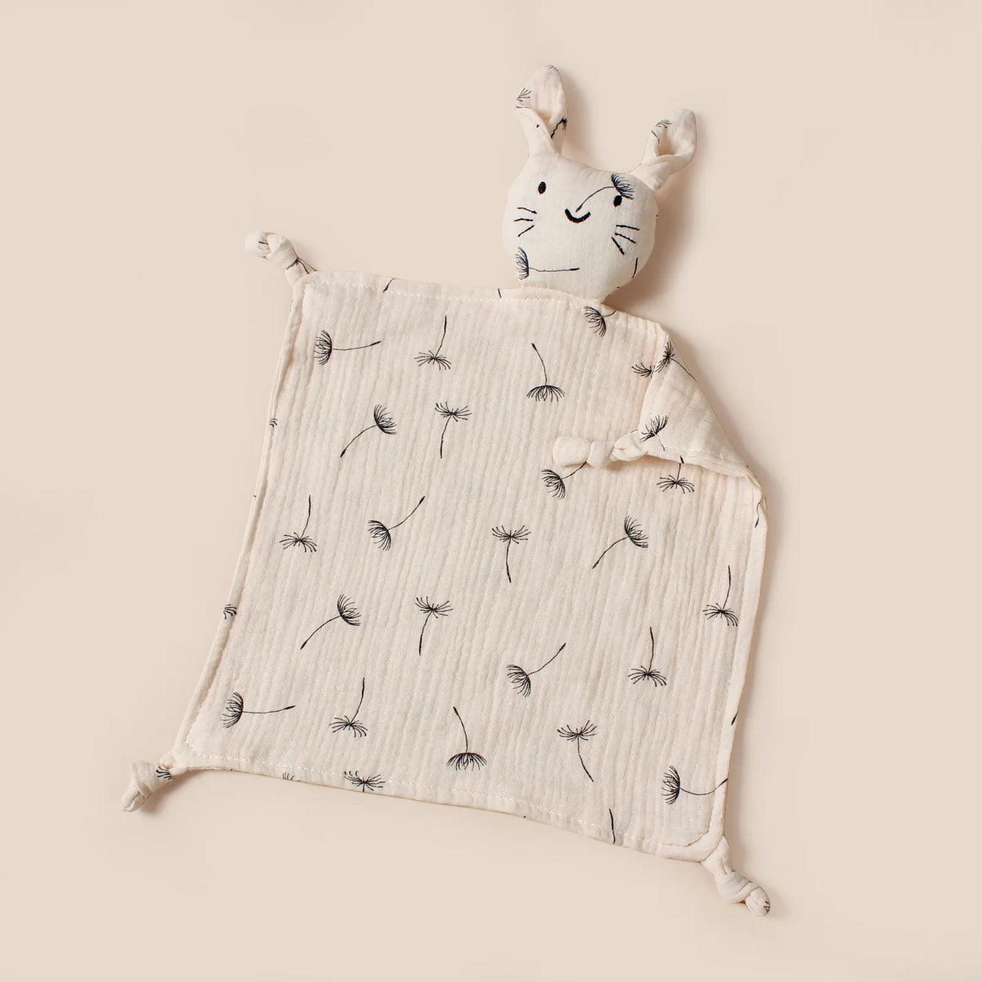 Doudou chat mignon bébé Mybooni — Mousseline coton bavoir apaisement sommeil