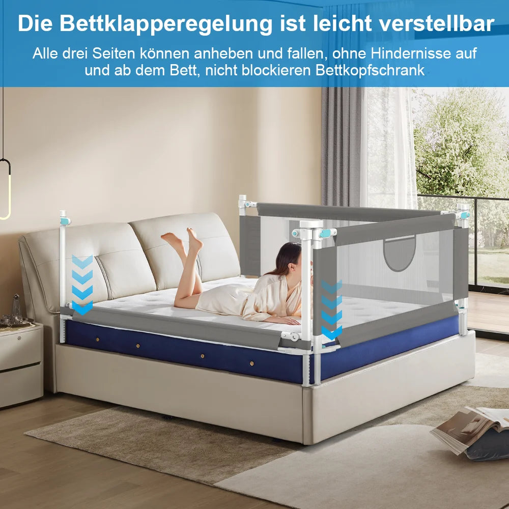 Barrière lit bébé 150/180/200cm - rambarde protection enfant sécurité rail anti-chute lit