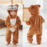 Pyjama combinaison polaire Mybooni — Motif licorne, lapin et dinosaure