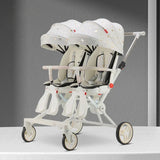 Poussette double légère pliable multifonctionnelle pour jumeaux
