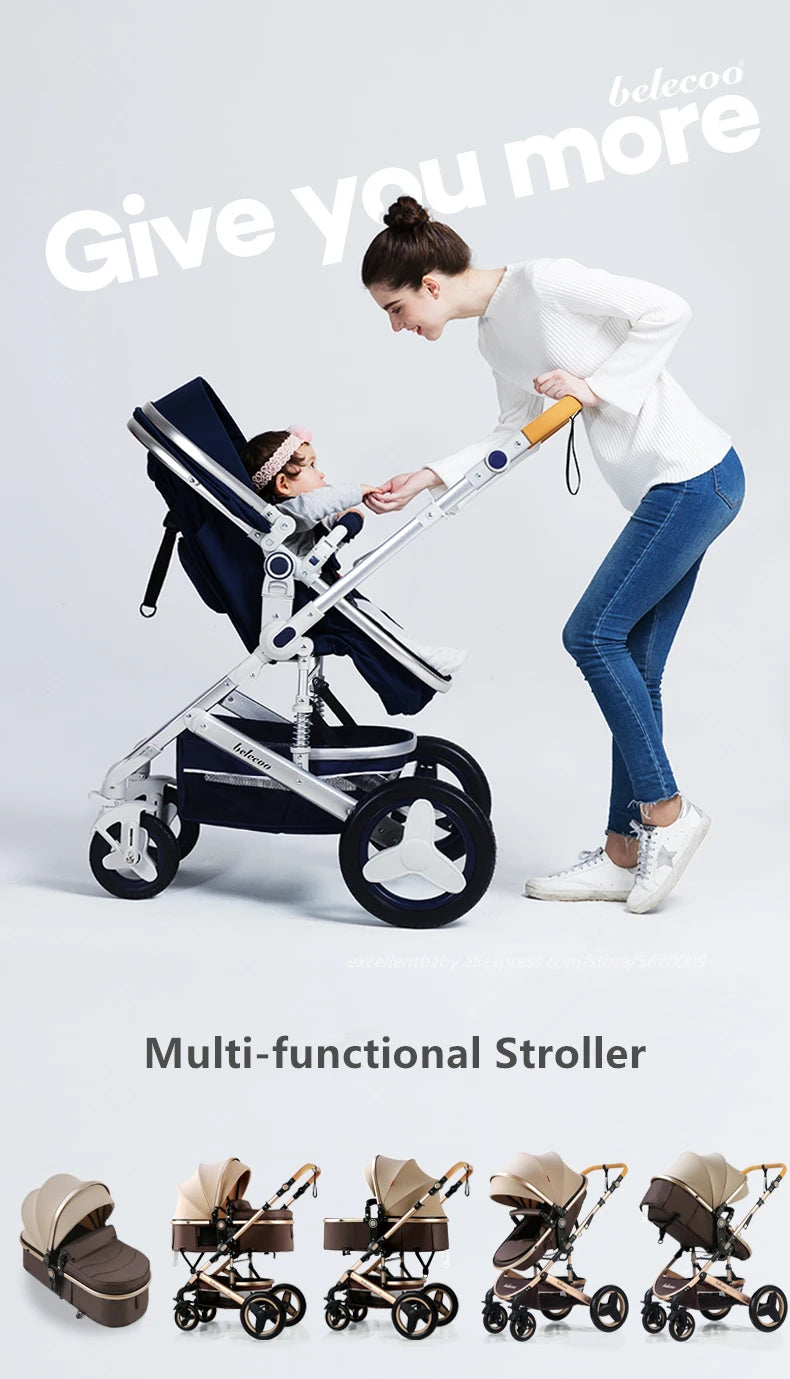 Poussette 3-en-1 pliante multifonctionnelle avec siège de sécurité livraison EU