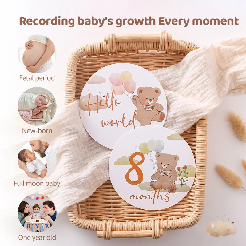 Cartes milestones bébé séance photo mensuelle — Bouni