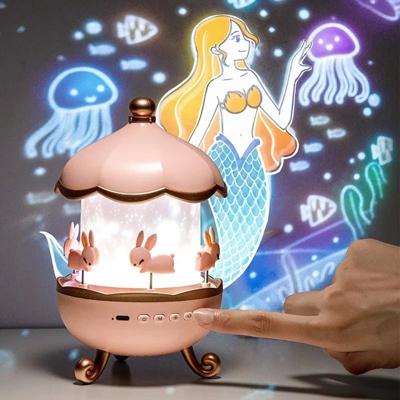 Projecteur étoiles rotatif Mybooni — Veilleuse Bluetooth cadeau enfant