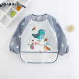 Bavoir tablier imperméable bébé manches longues - smock alimentation enfant plastron bavette vêtement