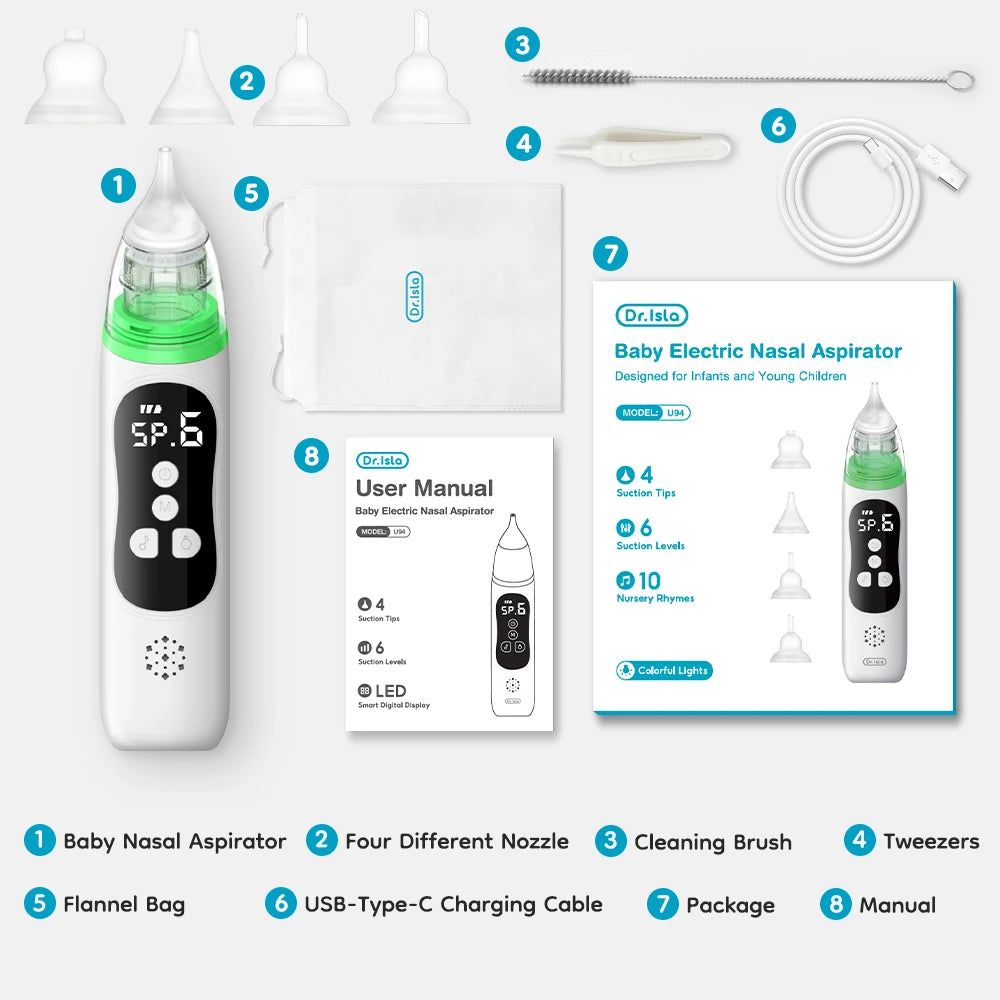 Aspirateur nasal électrique bébé MAMIJOY - 6 modes aspiration silicone grade alimentaire musique