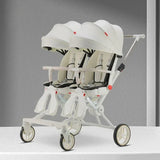 Poussette double légère pliable multifonctionnelle pour jumeaux