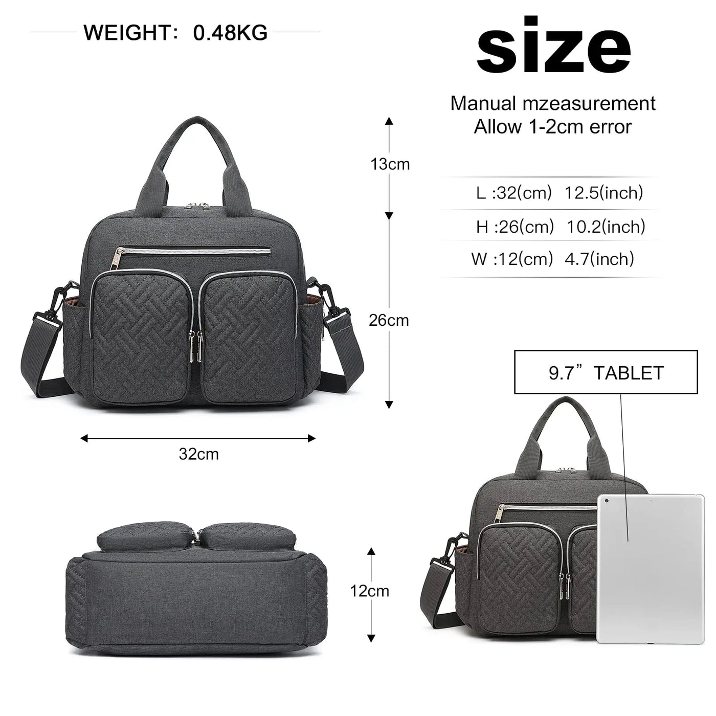 Sac à langer KONO élégant avec poches isothermes biberons