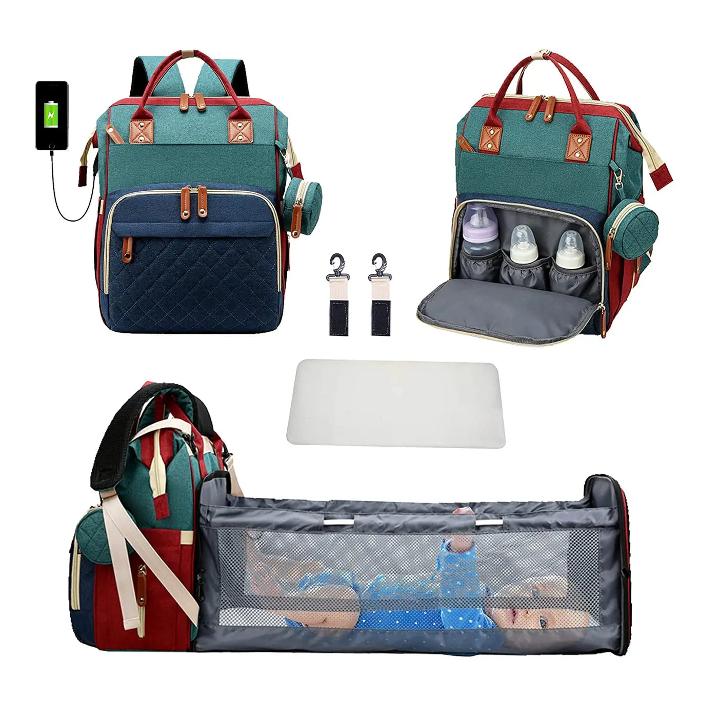 Sac à langer compact avec compartiments séparés