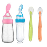 Biberon bébé avec cuillère silicone souple - outil alimentation complémentaire nourrisson toddler