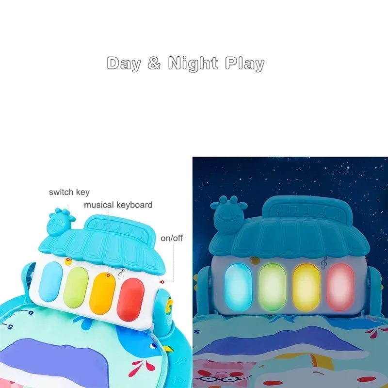 Tapis d'éveil musical piano Mybooni — Clavier gym rampant éducatif 0-36M