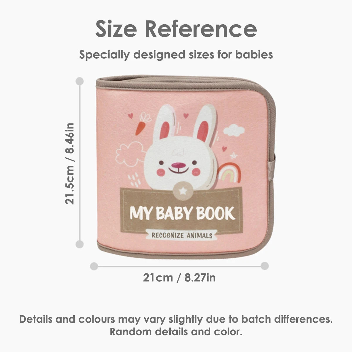 Livre Montessori bébé Mybooni | Activités tissu sensoriel animaux 0-36M
