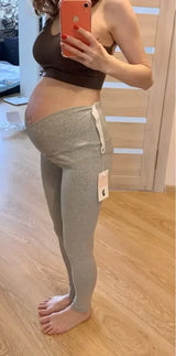 Legging maternité coton bas ventre taille basse - pantalon casual femme enceinte printemps-automne