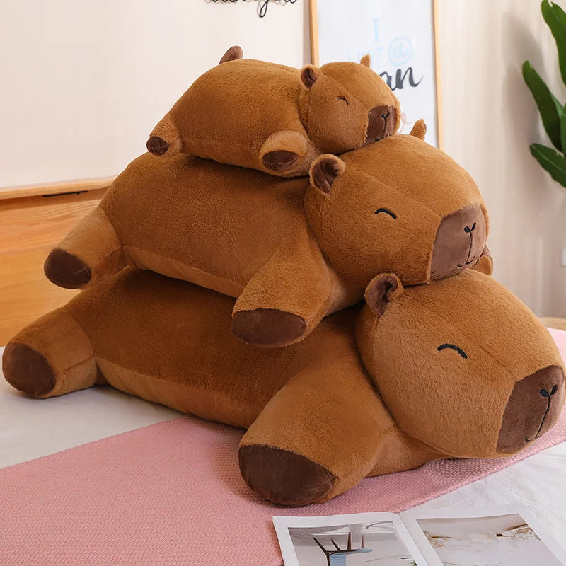 Giant Kawaii Capybara Plush Doll Floor Mat High — vue face | Bouni