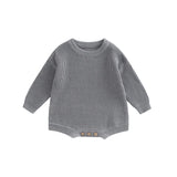 Combinaison tricot nouveau-né printemps-automne - grenouillère pull casual garçon fille 0-2 ans